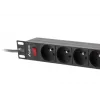 Maitinimo paskirstymo įrenginys LANBERG PDU-09E-0300-BK — 9x E tipo lizdai, 16 A, 220–250 V, 3 m laidas, 1U stovas, 19 colių