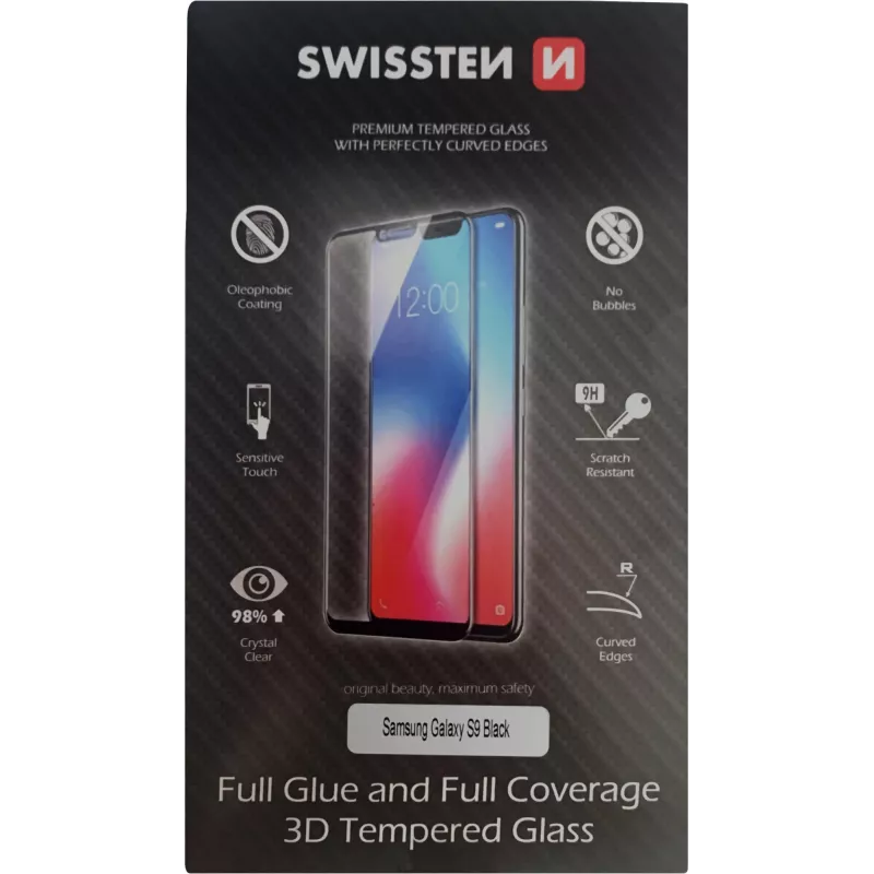 Ekrano apsauga SWISSTEN 3D Full Glue Glass Samsung Galaxy S9, juoda