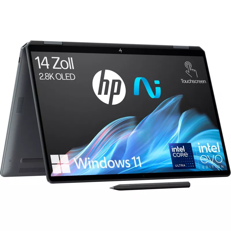 HP - OmniBook Ultra Flip 14-fh0079ng, Intel Core Ultra 7, 35,6 cm (14), 2880 x 1800 pikselių, 32 GB, 2 TB, Windows 11 Home - OmniBook Ultra Flip nešiojamasis kompiuteris 14-fh0079ng Windows 11 Home 14
