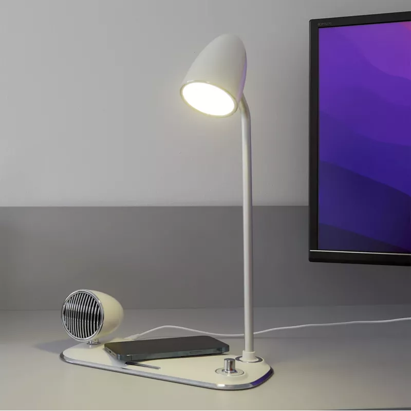 Belaidis stalinis įkroviklis „Tellur TLL151371“ su „Bluetooth“ garsiakalbiu ir staline lempa