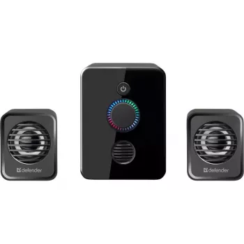 2.1 kompiuterio garsiakalbiai DEFENDER V12 11W RMS USB, 3.5 mm, žemų dažnių garsiakalbis, juodi, 223×115×130 mm