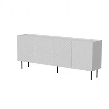 Komoda Cama LUCCA 4D, 200x40x80 cm, balta, medžio drožlių plokštė, 16 mm rėmas