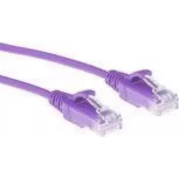 ACT Purple 1.5 metro LSZH U/UTP CAT6 duomenų centro plonas komutacinis kabelis be užkabų su RJ45 jungtimis