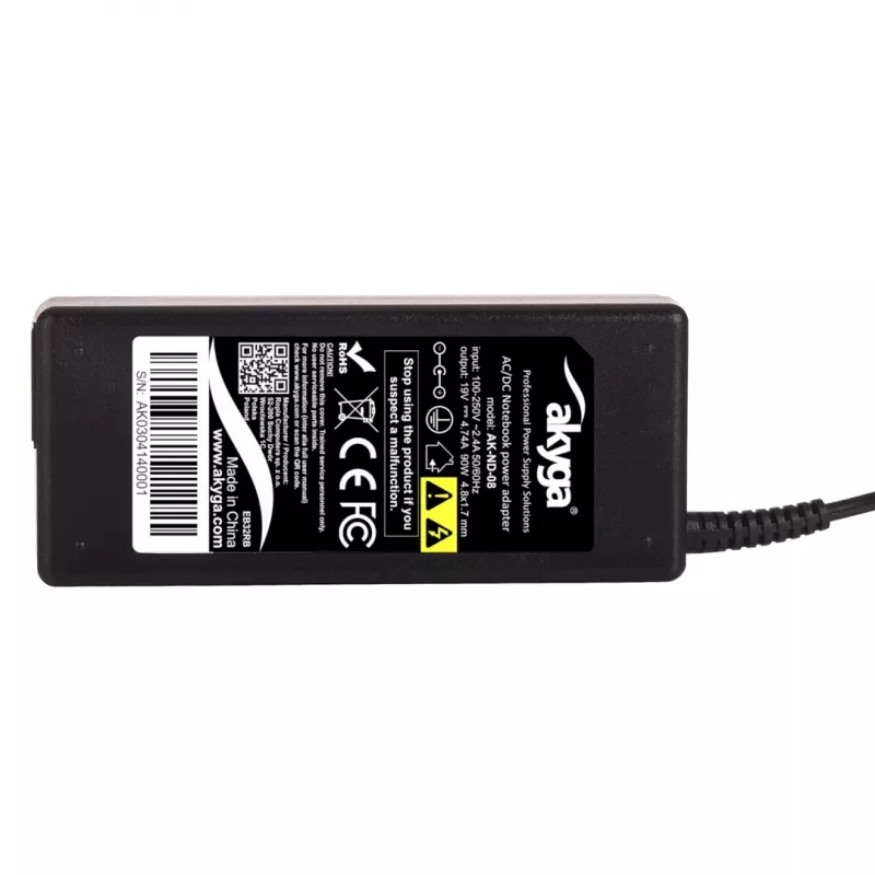 Maitinimo adapteris Akyga AK-ND-08 90 W AC į DC 19 V 2.4 A vidaus, juodas