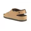 Sandals Mobilex PRS001BEZ35 su nugarine sagtimi rudos spalvos 35 dydis su paminkštintu zomšiniu vidpadžiu (natūralios odos viršus)