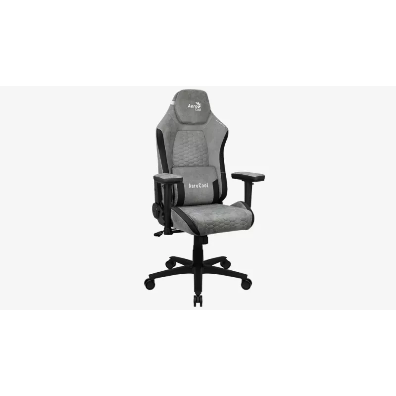 Aerocool Crown AeroSuede universali žaidimų kėdė su paminkštinta sėdyne, akmens pilka