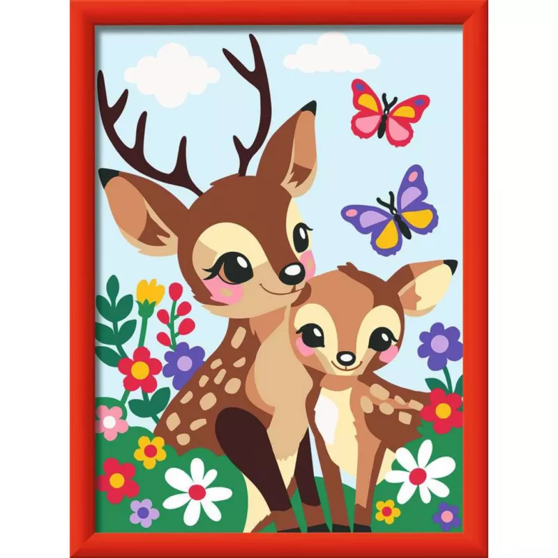 Tapybos pagal numerius rinkinys Ravensburger CreArt Happy Deer — numeruota drobės tapybos rinkinys