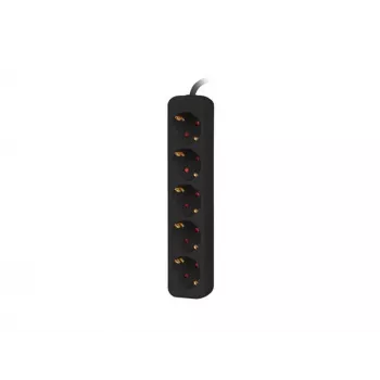 Maitinimo ilginimo laidas Lanberg PS0-05F-0300-BK 3m 5 kintamosios srovės lizdai vidaus patalpoms juodas
