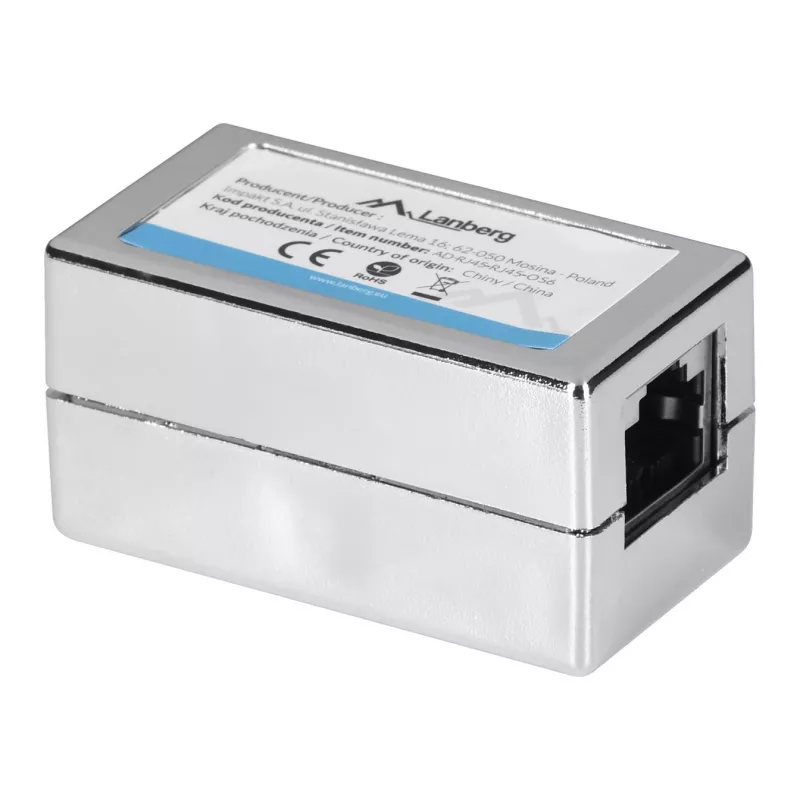 „Lanberg“ AD-RJ45-RJ45-OS6 kabelio lyties adapteris RJ-45, sidabrinis