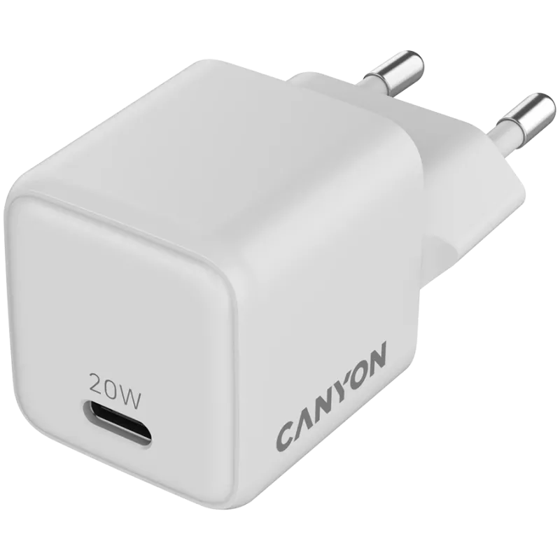 CANYON įkroviklis CU20C GaN 20W 1xPD EU Baltas
