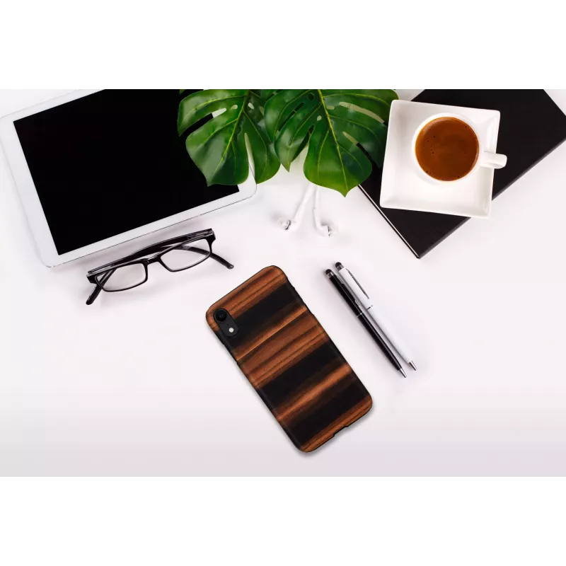 man and wood išmaniojo telefono dėklas iPhone XR — juodmedžio spalvos, apsauginis kietasis apvalkalas