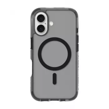 Dėklas LAUT CRYSTAL MATTER X, skirtas iPhone 16 serijai, permatomas juodas