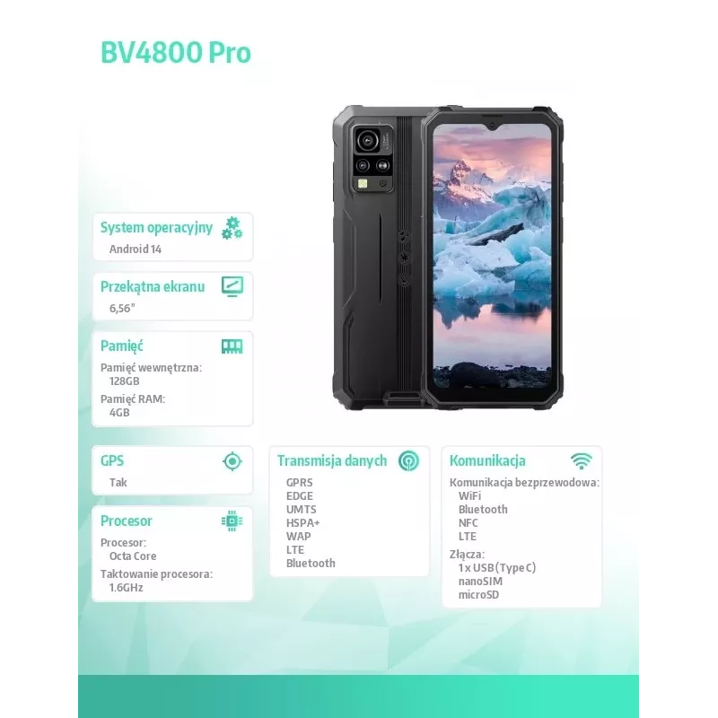 Blackview BV4800Pro 4GB/128GB Juoda