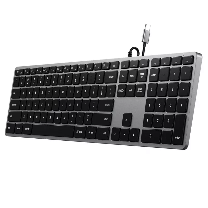 Satechi plonas W3 klaviatūra USB-C su skaičių klaviatūra (pilka)