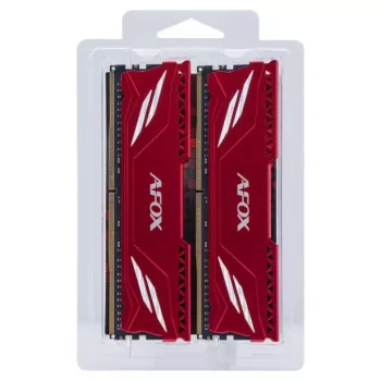 Stalinio kompiuterio DDR4 RAM AFOX 2×16GB 3200MHz CL16 1.35V Nebuferinė XMP2 Raudona