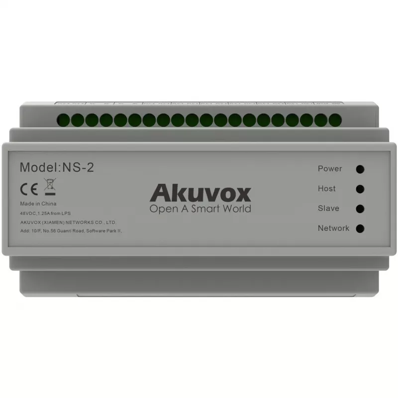 Akuvox NS-2 tinklo komutatorius Fast Ethernet (10/100) DIN bėgelis Pilka