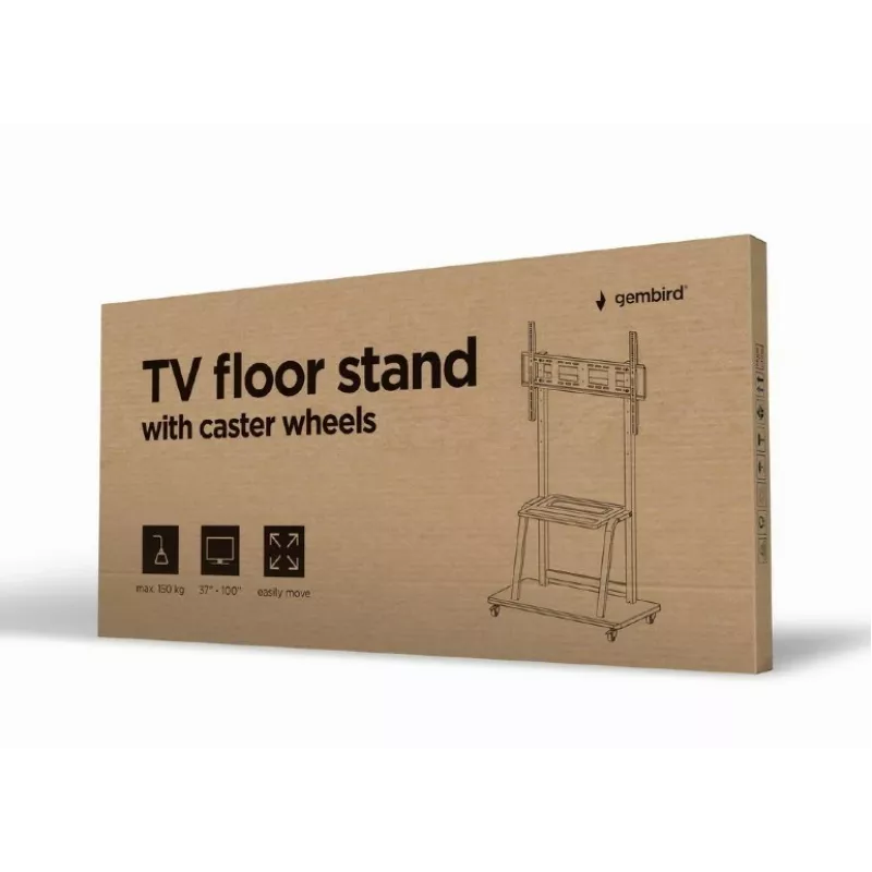 Gembird TVS-100F-01 reklaminio ekrano laikiklis 2,54 m (100) Juoda