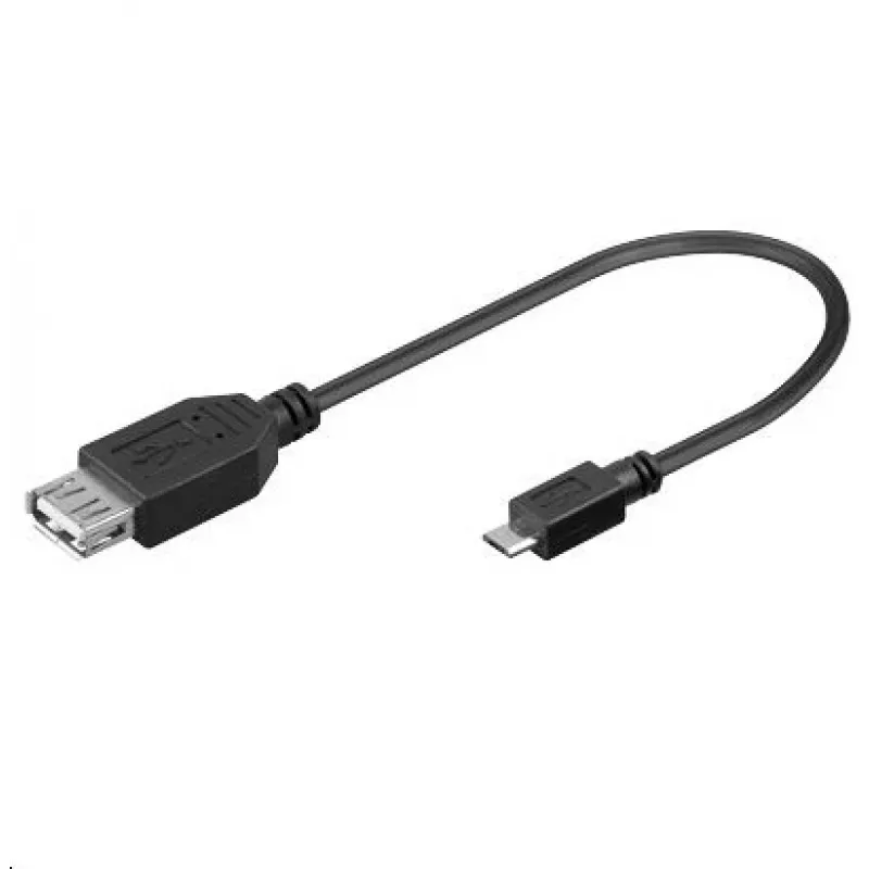 Microconnect USBABMICRO2 USB laidas USB 2.0 0,2 m USB A Micro-USB B Juoda
