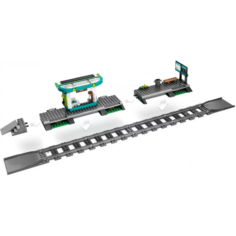LEGO City miesto tramvajaus ir stoties vaidmenų žaidimo statybų rinkinys vaikams su žaisliniu tramvajumi, dovana berniukams ir mergaitėms nuo 7 metų, kurie mėgsta transporto priemones