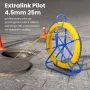 Extralink Pilot 4.5mm 25m | Kabelių traukimo strypas | stiklo pluošto FRP, sk. 4,5 mm, ilg. 25 m, geltonas