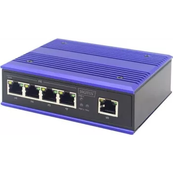 Tinklo jungiklis Digitus 4 prievadų Fast Ethernet pramoninis nevaldomas