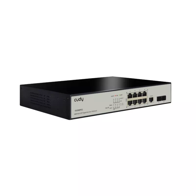 Valdomas komutatorius Cudy GS2008PS2 L2 Gigabit Ethernet 8 prievadų PoE