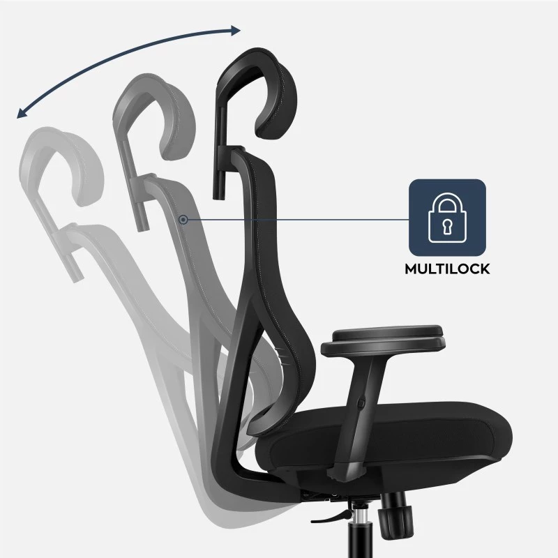 Biuro sukamoji kėdė mark adler Manager 3.3 Juoda — ergonomiškas dizainas, sukamas pagrindas