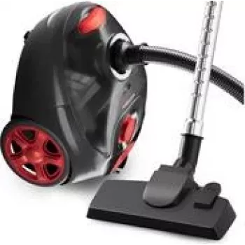 Cilindrinis dulkių siurblys Profi-Care PC-BS 3141 — 700 W, sausas valymas, dulkių maišelis, HEPA filtras, antracitas/raudona