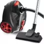 Cilindrinis dulkių siurblys Profi-Care PC-BS 3141 — 700 W, sausas valymas, dulkių maišelis, HEPA filtras, antracitas/raudona
