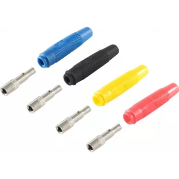 Bananų kištukų rinkinys ShiverPeaks BS56215-SET — bananų kištukų jungčių rinkinys, kelių spalvų (mėlyna, geltona, juoda, raudona)