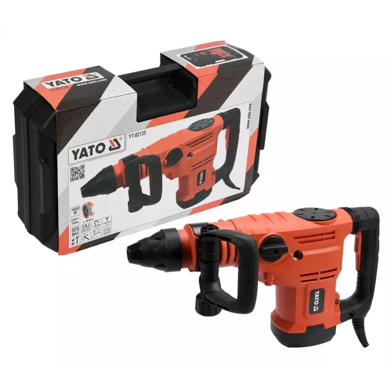 Rotacinis plaktukas YATO YT-82135 1600 W SDS Max, 25 J smūgio energija, iki 52 mm gręžimo betone