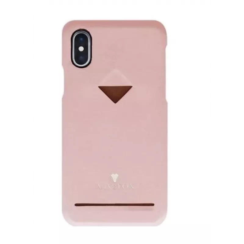 Telefono galinis dangtelis VixFox, skirtas iPhone XSMAX, su kortelių lizdu, rožinis