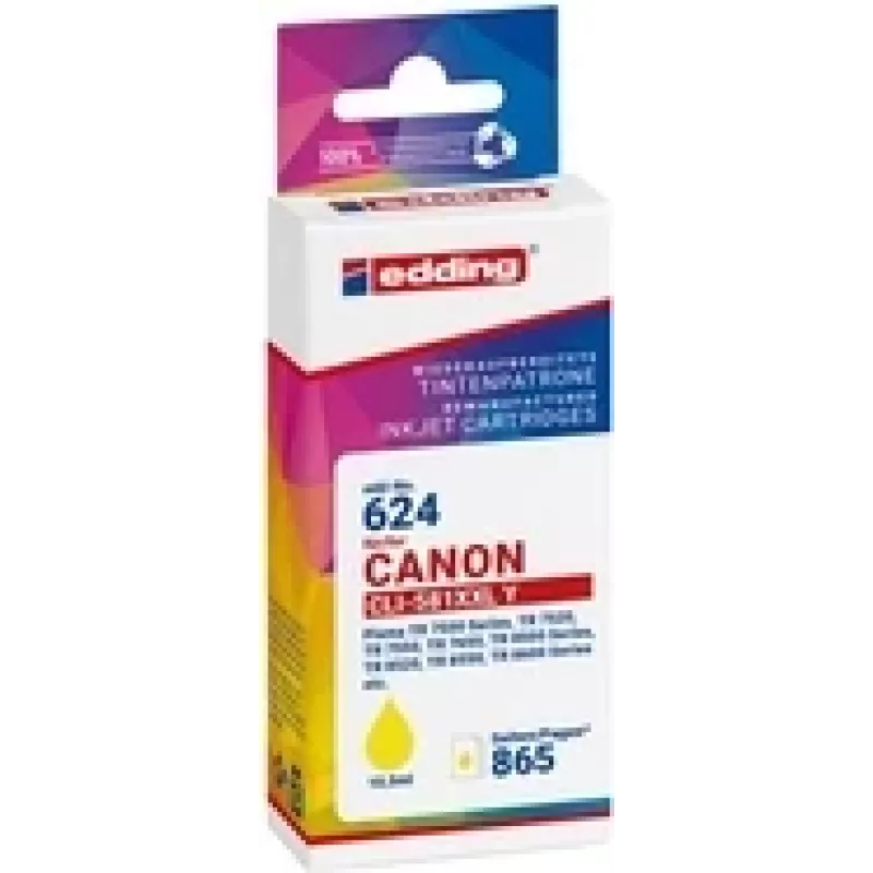 edding spausdintuvo kasetė EDD-624 geltona, suderinama su Canon CLI-581XXL Y
