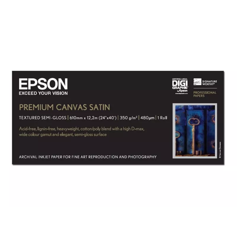 Epson Premium Canvas Satin, 24 col. x 12,2 m, 350 g/m²