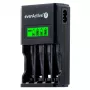 Baterijų įkroviklis everActive NC450B — 4 celių AAA įkroviklis, 110/230V kintamoji srovė, juodas