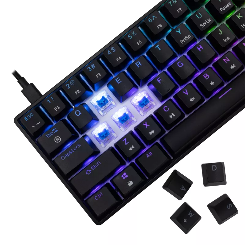 Mechaninė klaviatūra White Shark Shinobi-2 mėlyni jungikliai juoda US išdėstymas