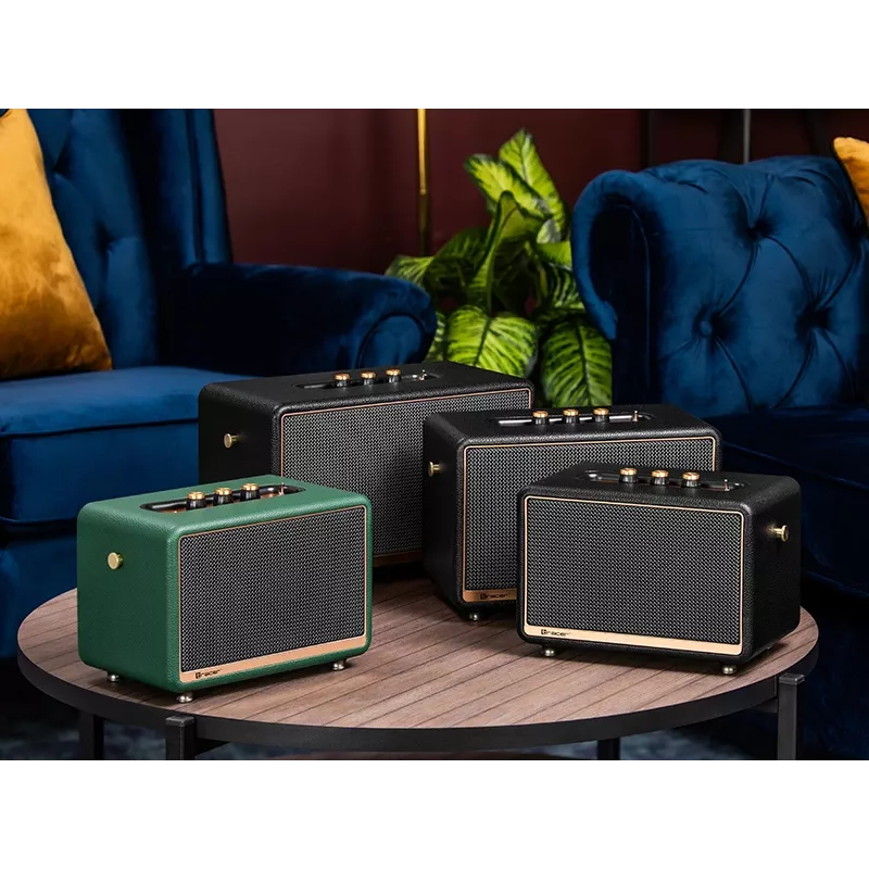 Nešiojamasis stereofoninis garsiakalbis TRACER M45 juodas — Bluetooth 5.0, 45 W RMS, FM radijas, įmontuotas mikrofonas, maitinamas baterijomis