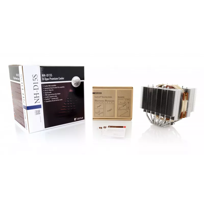 Noctua NH-D15S kompiuterio aušinimo sistema Procesoriaus aušintuvas 14 cm Varis, Metalinis