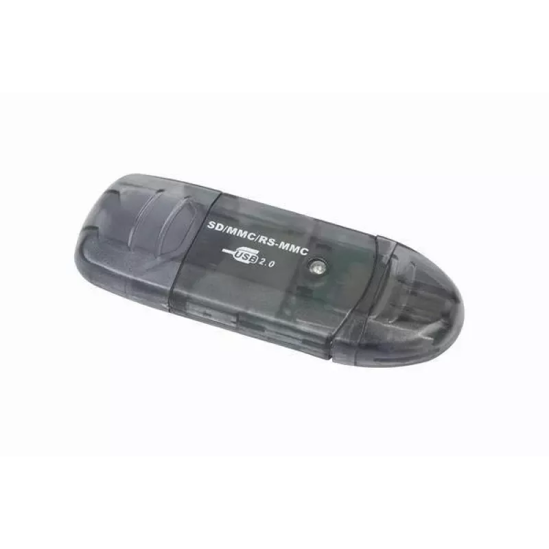 USB 2.0 kortelių skaitytuvas Gembird FD2-SD-1 — MMC/SD/SDHC/SDXC, 73×30×10 mm, 13 g, juodas