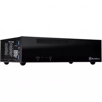 SilverStone MILO ML09 - Stalinis - Mini-ITX - be maitinimo bloko (SFX12V) - Juoda - USB/Audio (SST-ML09B)