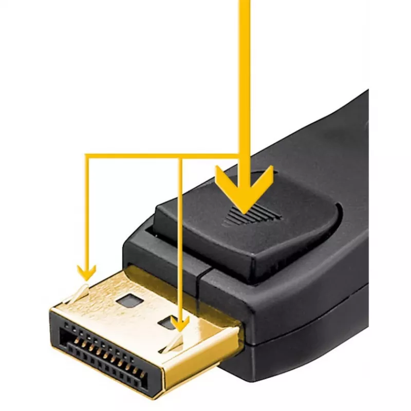Kabelis DisplayPort kištukas > DisplayPort kištukas, 8K / 144Hz (juoda, 2 metrai, 54 Gbit/s, DisplayPort 2.0 / 2.1)