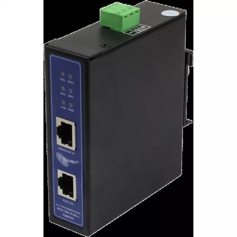PoE injektorius ALLNET ALL-PI2015MGPB-B Power-Booster 90W — pramoninis MultiGigabit PoE++ injektorius