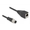 DeLOCK M12 adapterio kabelis D-koduotas 4 kontaktų kištukas į RJ45 lizdą 50 cm