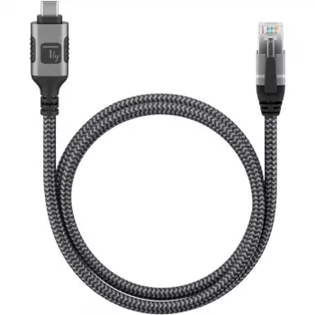 Techly ICOC U3C-RJ45-010 tinklo kabelis, sidabrinis, juodas, 1 m, Cat6, F/UTP (FTP)