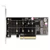 DeLOCK PCI Express x8 plokštė su 2 vidiniais NVMe M.2 Key M lizdais, naudojanti bifurkaciją, žemo profilio