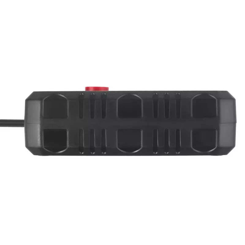 Kištukinis lizdas MACLEAN MCE388 B — 2 kintamosios srovės lizdai, 3×USB A, 110–120V 50/60Hz, 2500W, 3 m laidas, juodas