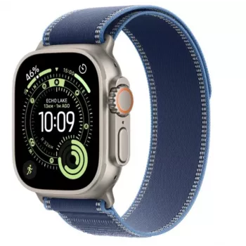 Išmanusis laikrodis Apple Watch Ultra 3 GPS + Cellular 49mm natūralaus titano korpusas, mėlyna/ryškiai mėlyna Trail Loop S/M