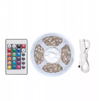 LED juosta Vention PAAWJ RGB 5 m USB 5V su IR nuotolinio valdymo pulteliu, montavimas dvipuse juosta