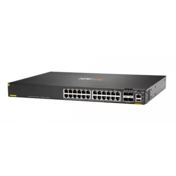 Hewlett Packard Enterprise HPE Aruba Networking CX 6200F 24G 4SFP+ komutatorius - komutatorius - maks. sudėjimo atstumas 10 km - L3 - valdomas - 24 x 10/100/1000 + 4 x 100/1000/10G SFP+ - priekyje a