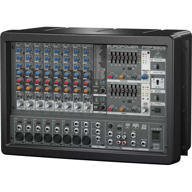 Behringer PMP1680S garso maišytuvas 10 kanalų 10–200000 Hz juodos spalvos